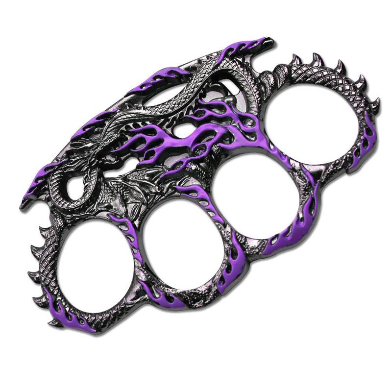 Purple Fire Breathing Dragon Paperweight Brass Knuckle Self Defense - Tophatter's Army Products & Self Defense Collectible Weapons - Tophatter Daily Deals
